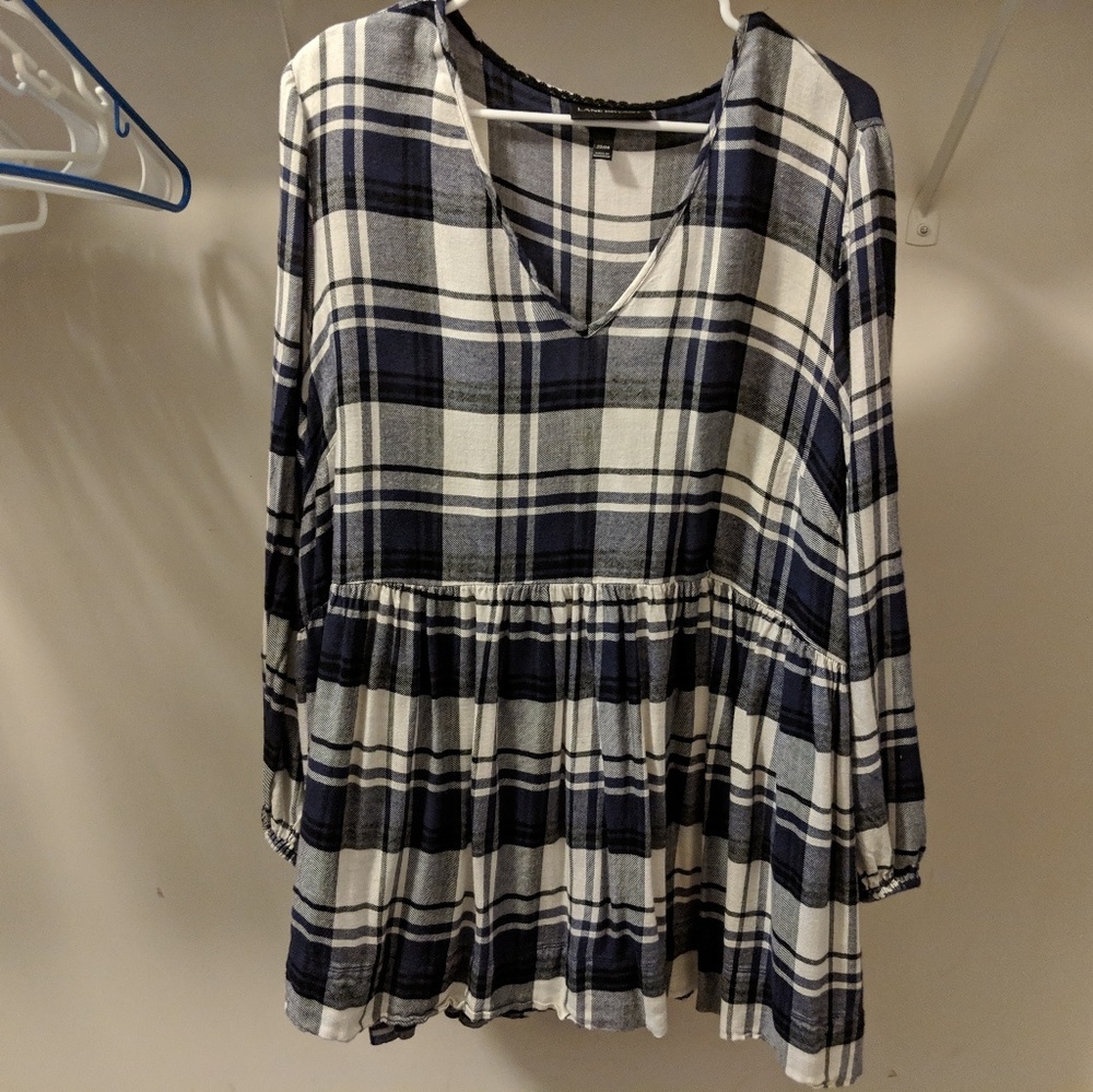 Lane Bryant plaid flannel blouse